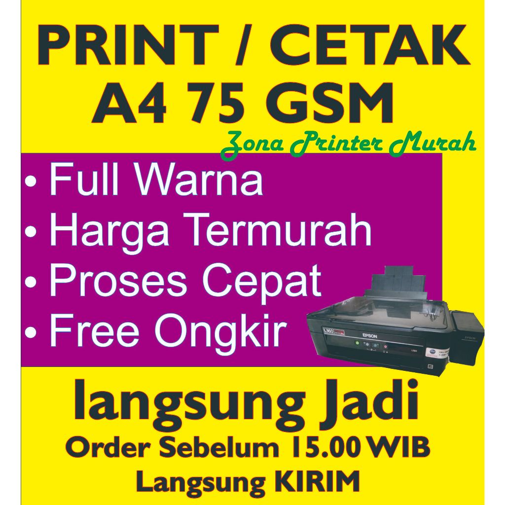 

Print / Cetak HVS A4 75 GSM full warna murah meriah Tugas, Skripsi, Brosur, Makalah, Modul, dokumen