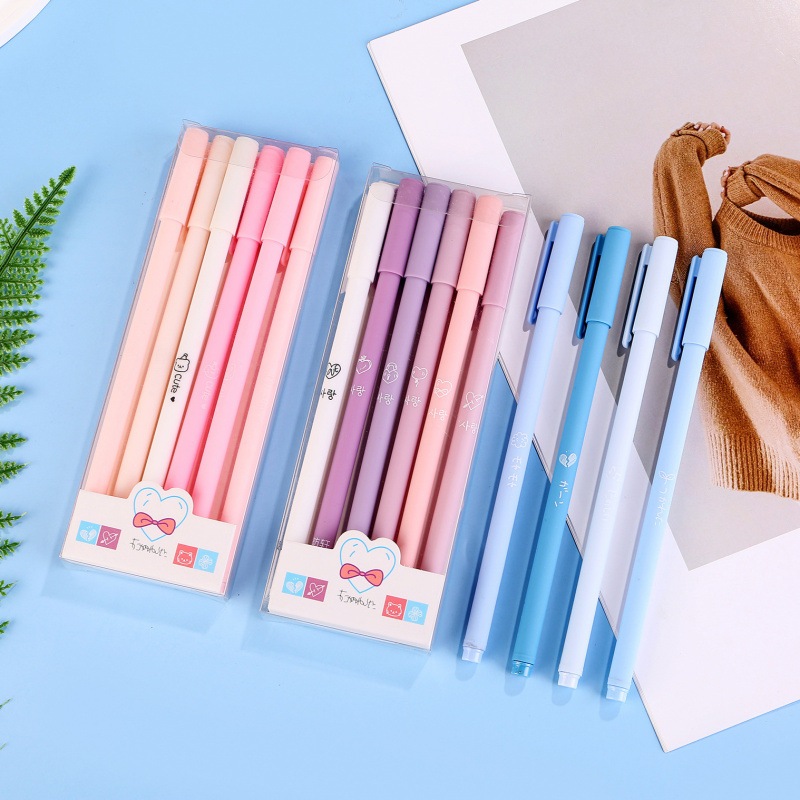 

1set Isi 6pcs Pulpen Gel Morandi Color / Pulpen Gel Warna Pastel Lucu / Pen Gel Aesthetic/ Pulpen Set Korea Isi 6 Warna Pastel