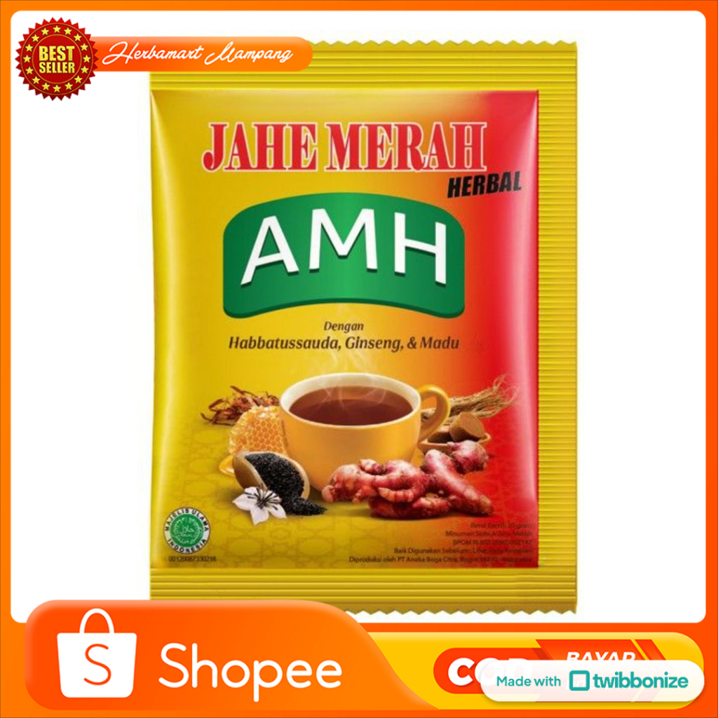 

Jahe Merah Super Amanah AMH Habbatussauda Plus Ginseng dan Madu isi 10 sachet