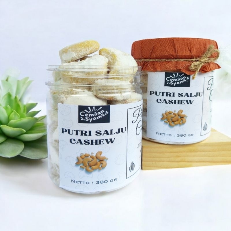 

putri salju kacang mede Premium-putri salju cookies-Toples tabung 600ml-Cemilan syams