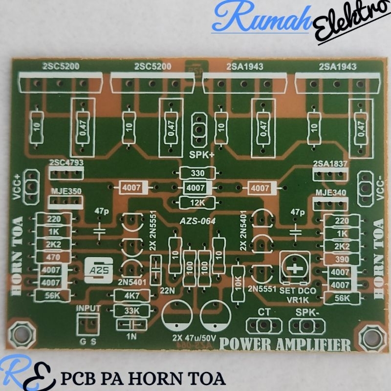 PCB KIT POWER AMPLIFIER HORN TOA