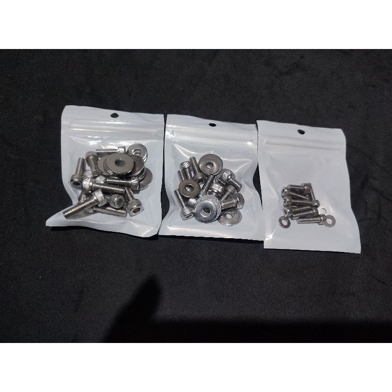 baut L stainless body set + batok supra x 125 old