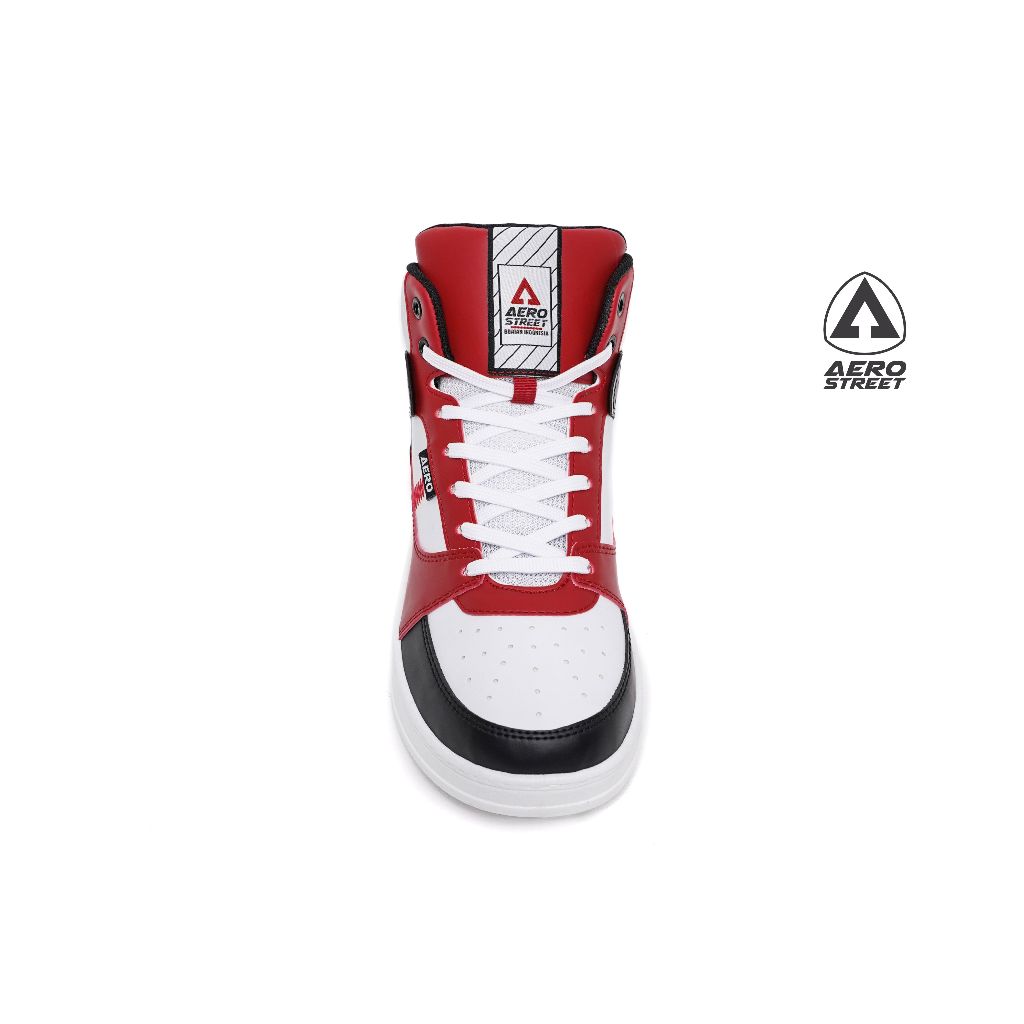 Aerostreet 37-44 Hoops High 2.0 Putih Merah Hitam - Sepatu Sneakers Casual