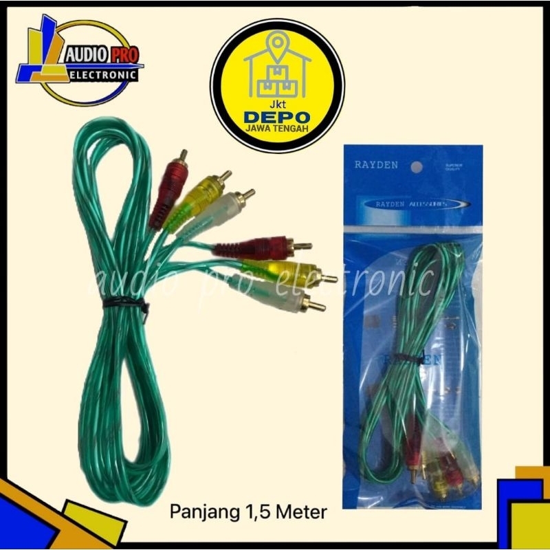 CABLE AV AUDIO VIDEO 3WAY 3JALUR 3R - 3R RAYDEN TRANSPARAN 1,5METER