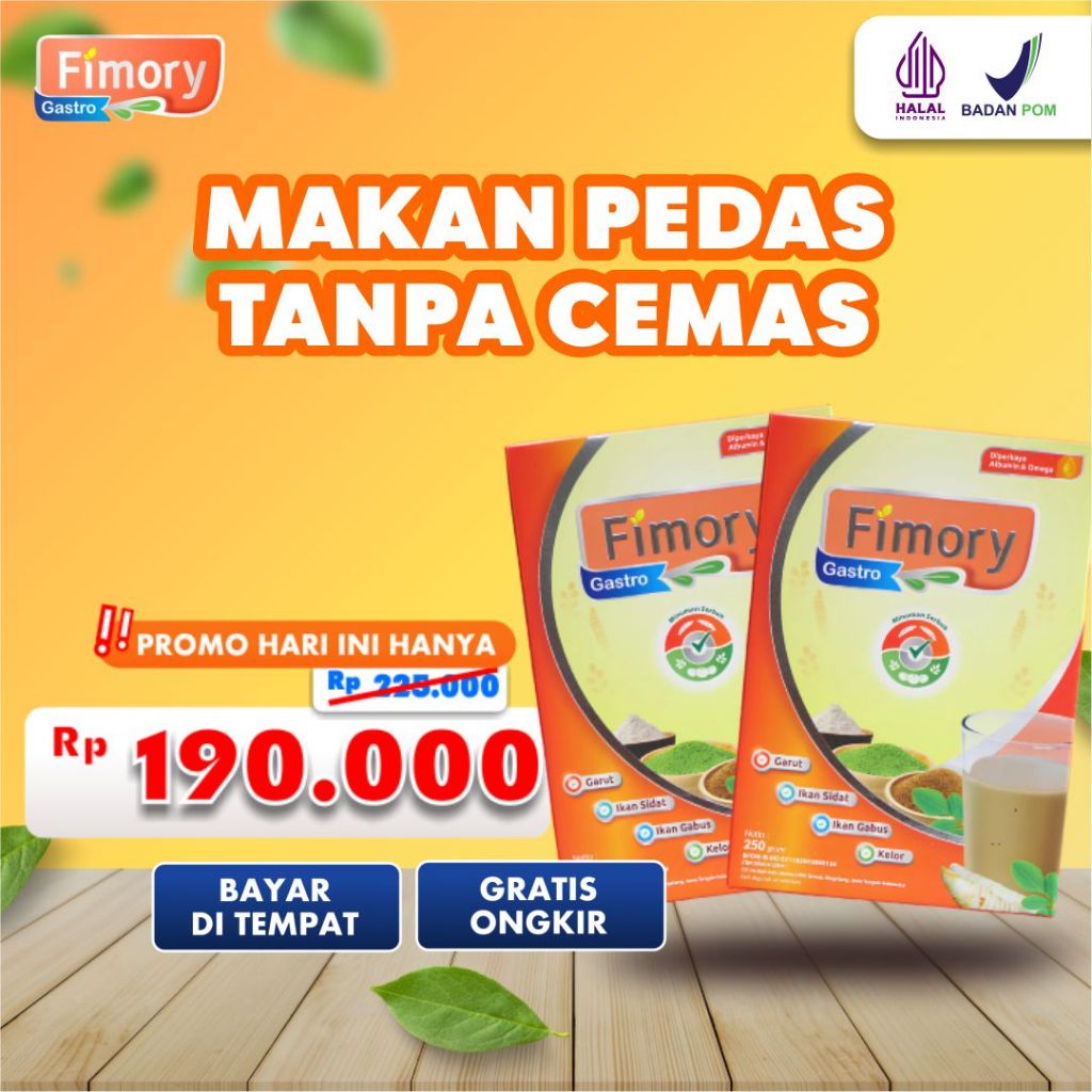 

Paket Hemat 2 Box Fimory Gastro Nutrasetikal Kandungan Albumin Ampuh Atasi Tukak Lambung - 250gr