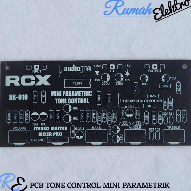 PCB TONE CONTEOL STEREO MINI PARAMETRIK TONE CONTROL ELITE RX-019