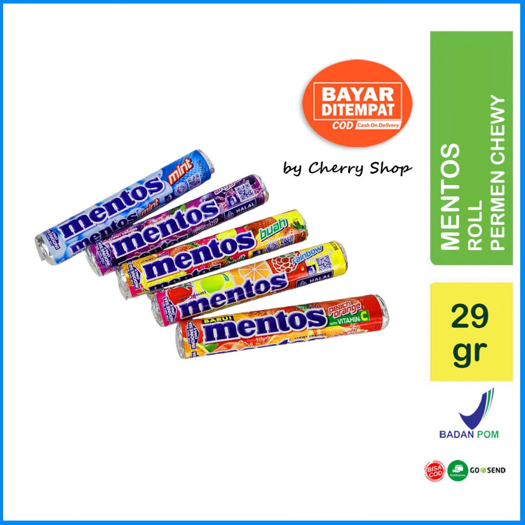 

[29GR] Mentos Roll - Stay Fresh with Chewy Dragees Mint Candy - 29gr By Cherry Shop