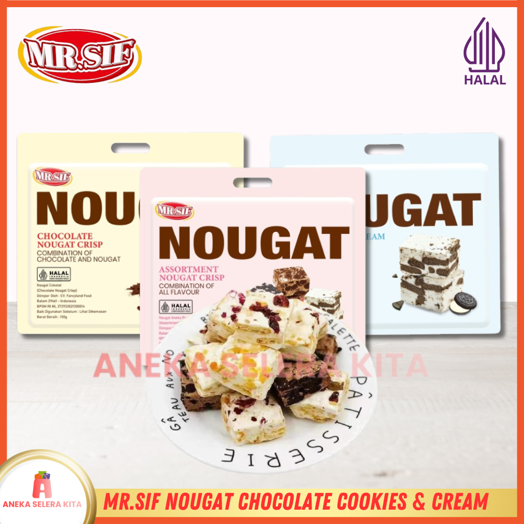 

MR.SIF Nougat Crips Rasa Chocolate Cookies & Cream 150gr