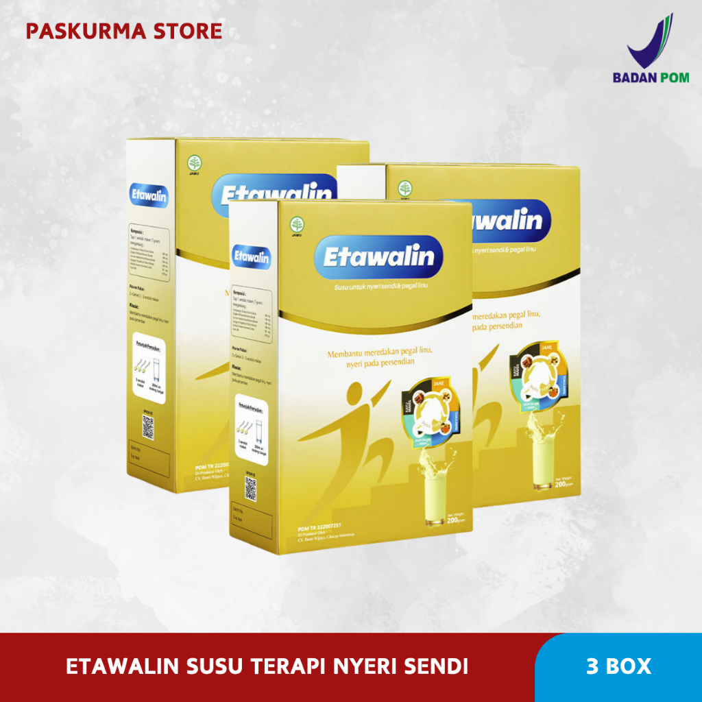

3 BOX ETAWALIN – SUSU SPESIALIS ASAM URAT TULANG & SENDI 100% ORIGINAL