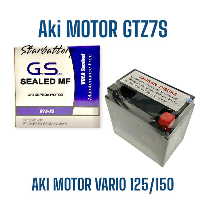 Aki Motor Honda  Vario 125 gtz7s GS Green Sport Aki kering Aki Vario 125 Vario 150