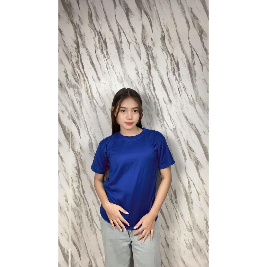 Kaos Polos Wanita Lengan Pendek Bahan  Polyester  (PE) Biru Bca