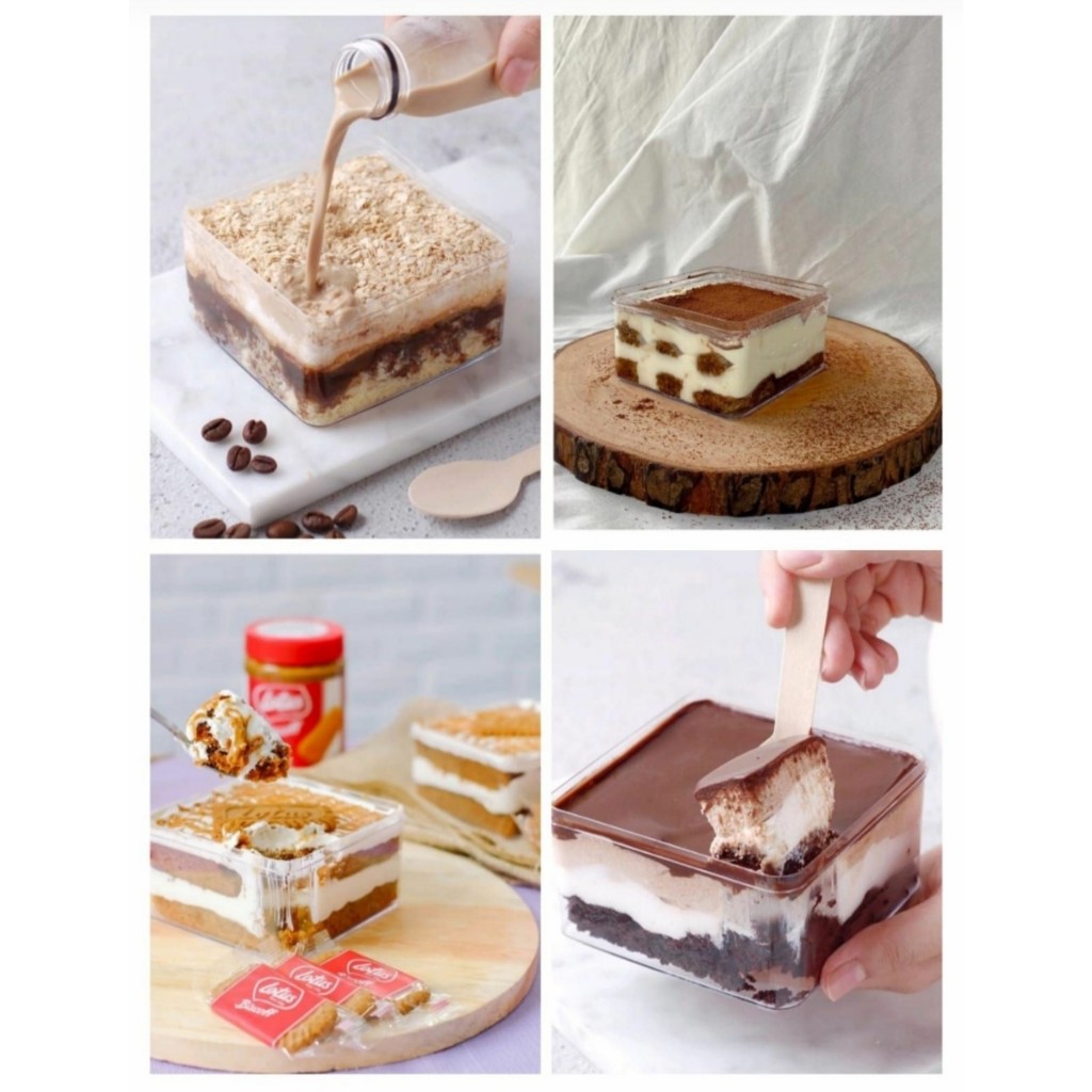 (12pc) Toples Plastik Kue Kering 300g BK-108 Kotak 10,8x10,8x7cm Tolpes Dessert