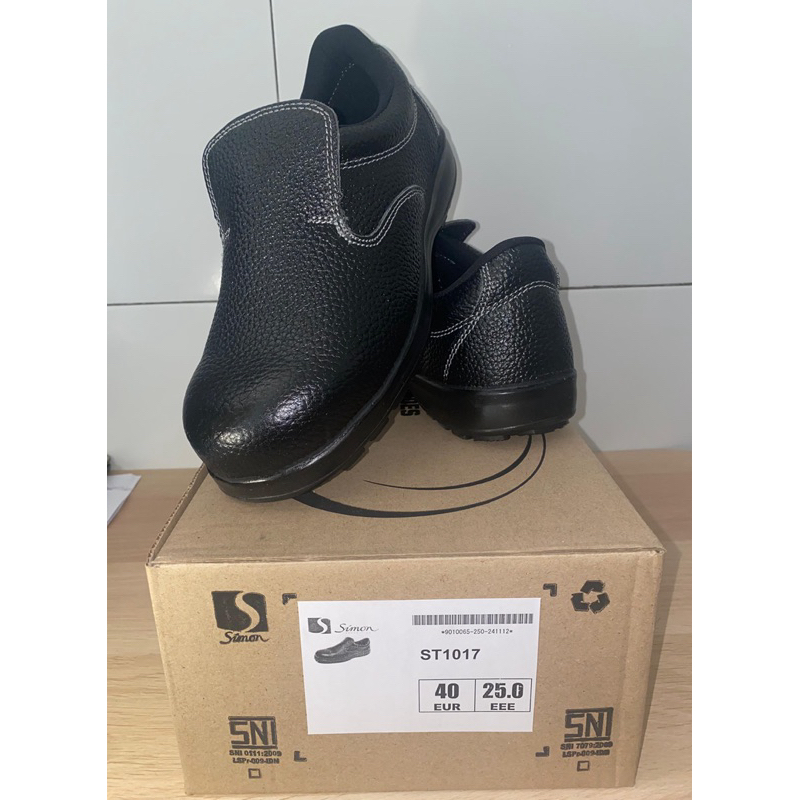 SIMON safety shoes ST1017 BLACK/sepatu kerja hitam