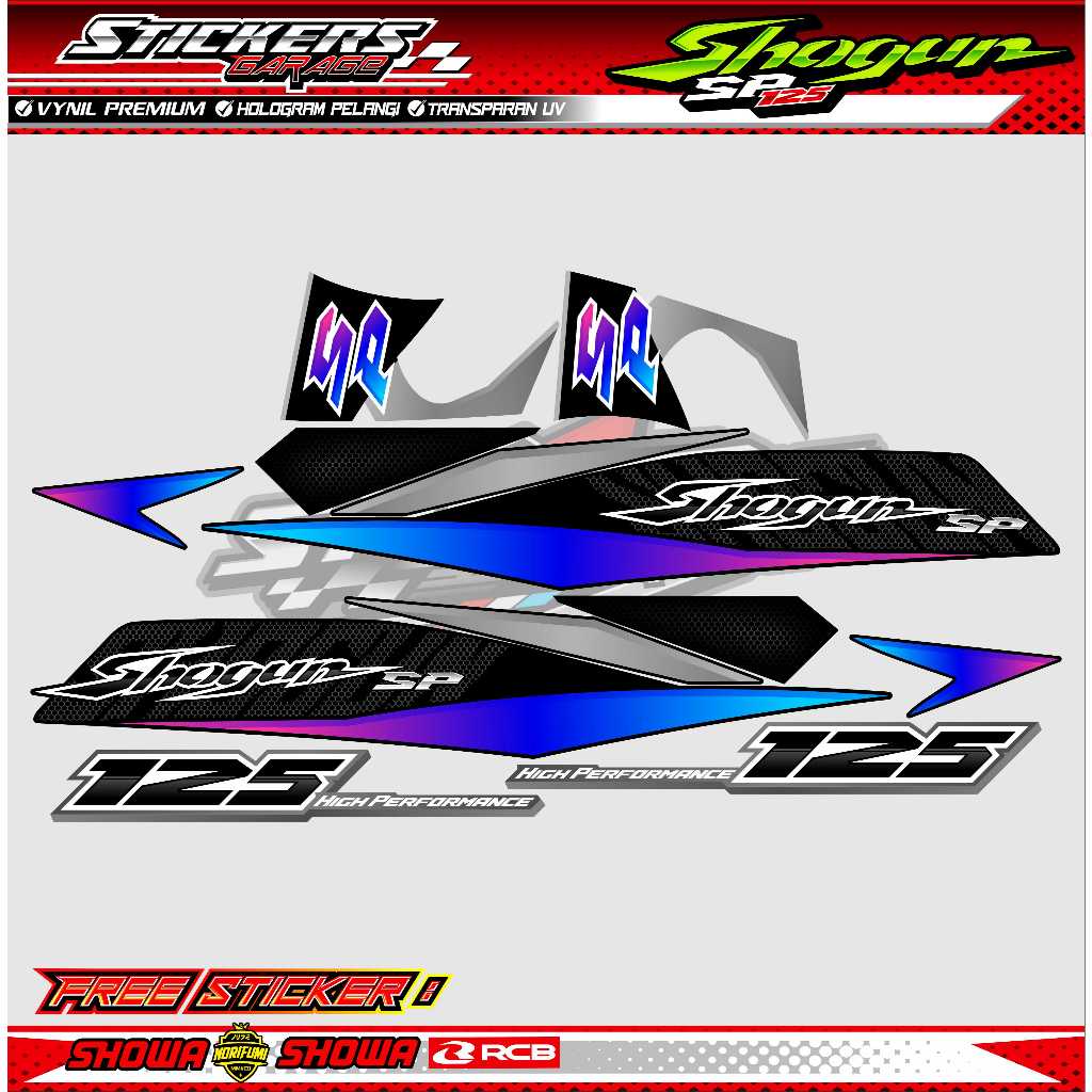 STRIPING VARIASI SUZUKI SHOGUN 125 SP / STICKER LIST VARIASI MOTOR SUZUKI SHOGUN 125 SP