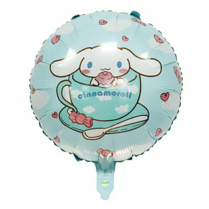 Balon foil bulat karakter cinnamoroll cinamorol kelinci putih kartun cartoon sanrio kuromi my melody