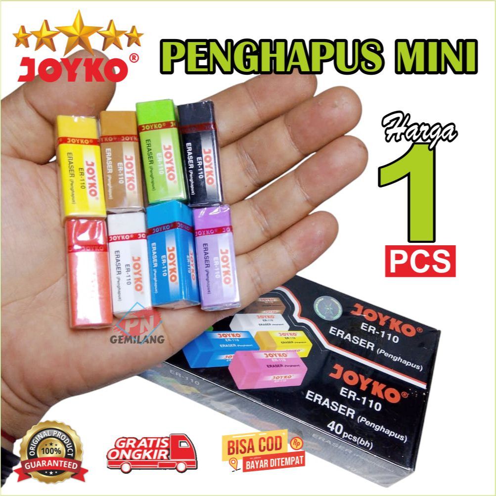 

PENGHAPUS JOYKO MINI JOYKO, Penghapus PENSIL JOYKO, Eraser PENSIL Joyko Er-110 & ER-526 -B40CO