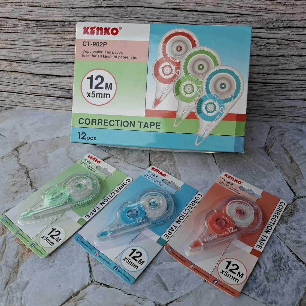 

ISI 3 / 6 PCS TIP EX KERTAS KENKO CT 902 / CORRECTION TAPE KENKO CT 902P