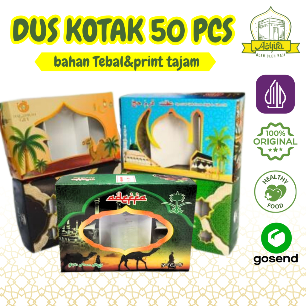 

Dus Kotak Oleh-oleh Haji & Umroh 1pak Isi 50 pcs Bahan Kokoh dan Premium