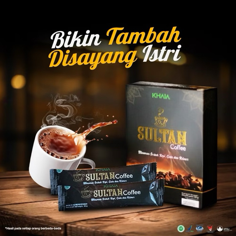 

Kopi Sultan | Coffee Sultan Khaia 1box (10 Sachet) | Kopi Dewasa Kemasan Extrak Gingseng Lebih Kuat Asli BPOM Best Seller