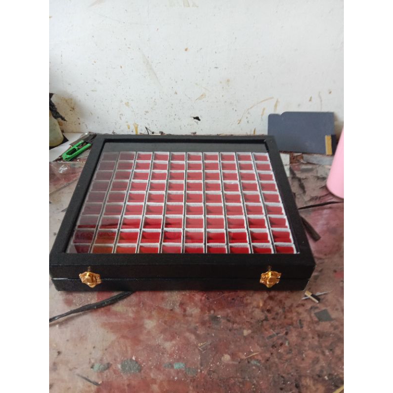 KOTAK CINCIN ISI 100 KACA AKRILIK ANTI PECAH