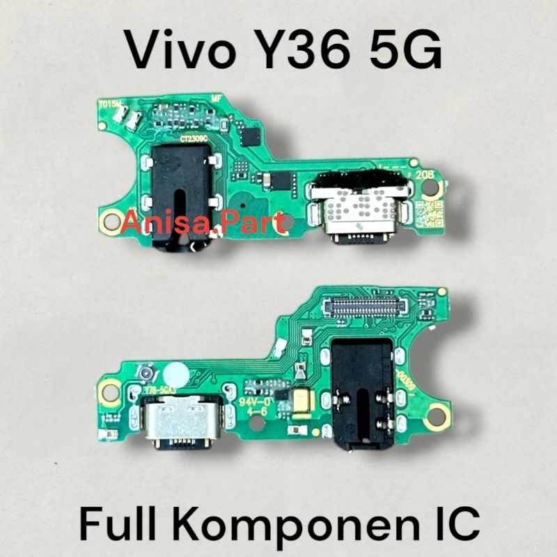 Papan Cas Konektor Cas Vivo Y36 5G Original Full Komponen Ic Board Charger Papan Cas Konektor Cas Mi