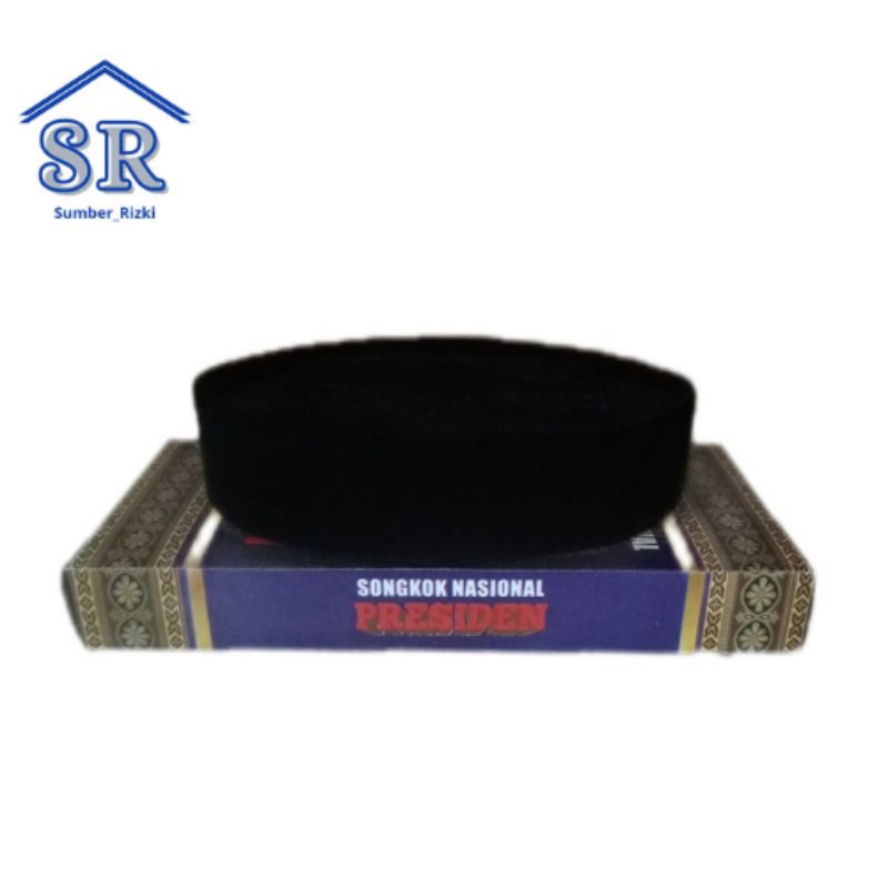 Songkok Hitam Polos Pendek Peci Pendek Tinggi 5/6 cm Kopiah Bludru Halus Dan Tebal