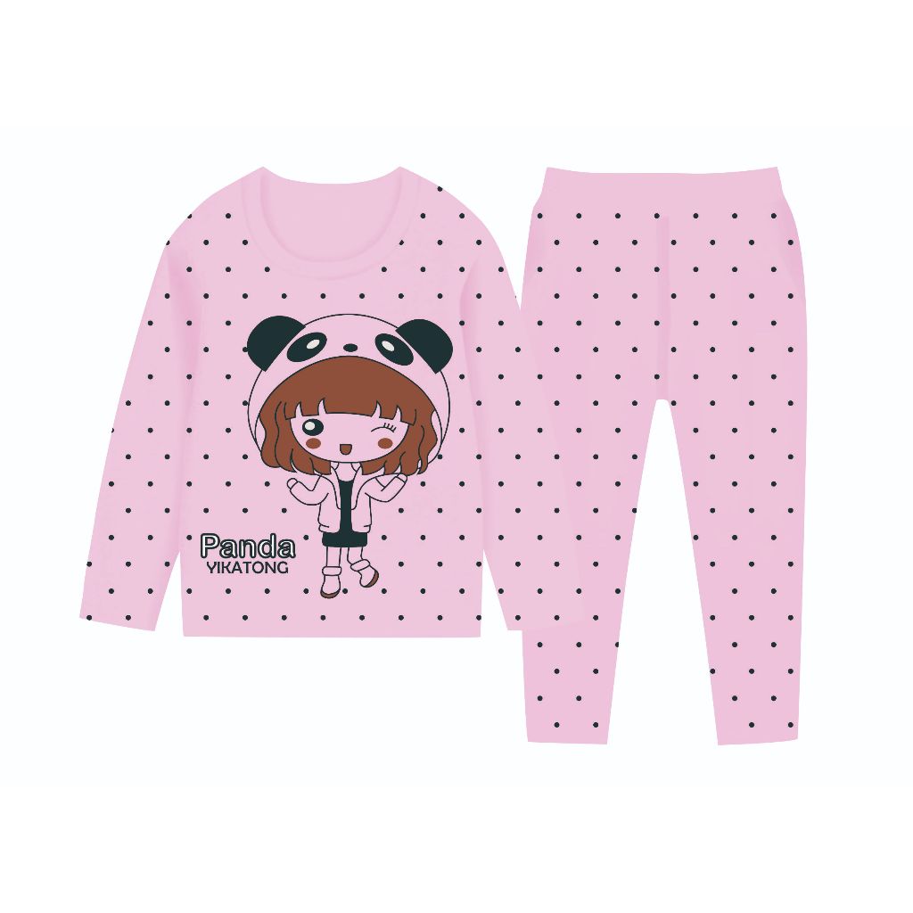 Victory kids setelan piyama lengan panjang b aju tidur anak perempuan umur 1-10 tahun