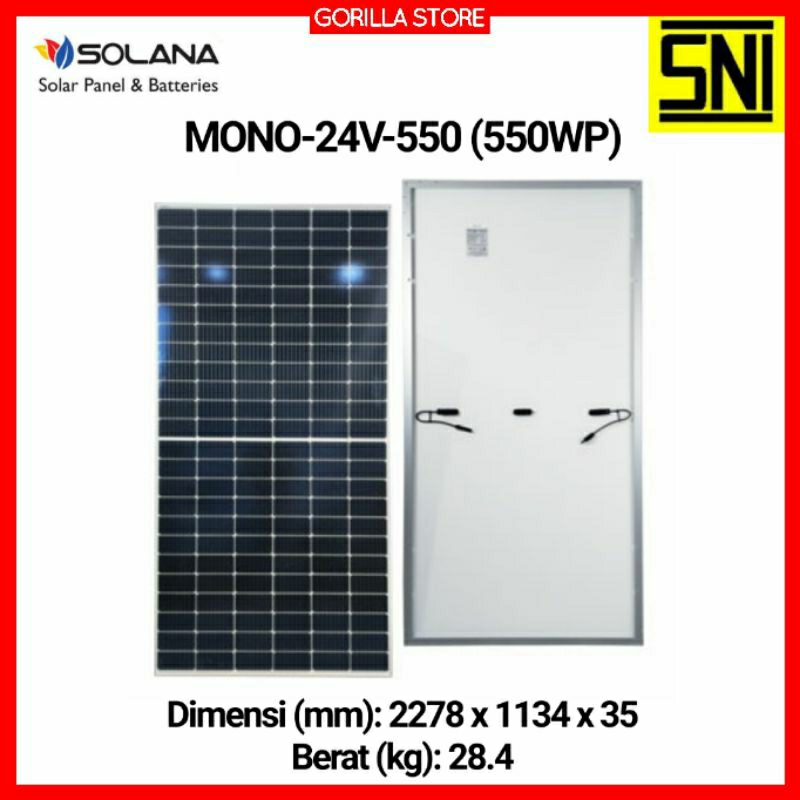 SOLAR PANEL 550WP SOLANA SOLAR CELL MONOCRYSTALLINE