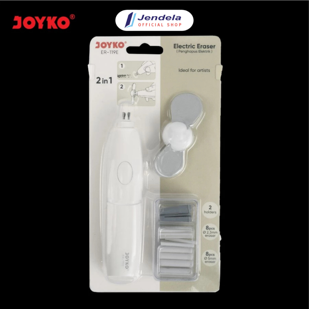 

Pengahapus Elektrik & Kipas Angin Joyko Electric Eraser Joyko ER-119E 2in1 Eraser and Mini Fun Penghapus Pensil ATK