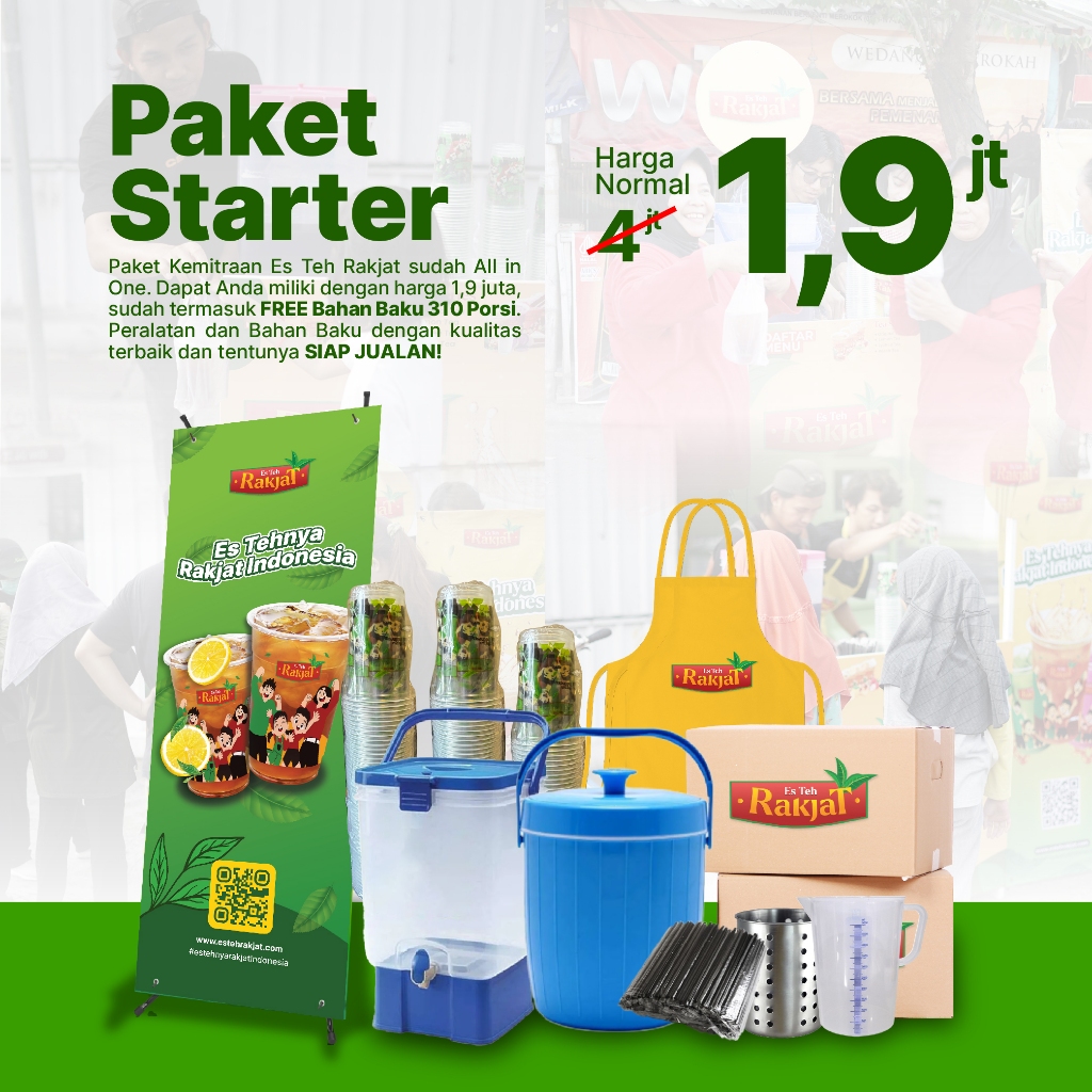 Paket Usaha / Franchise Es Teh Rakjat STARTER