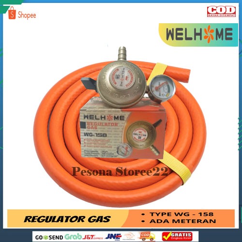Welhome Selang Dan Regulator Kompor WG-158S LPG Selang Regulator LPG