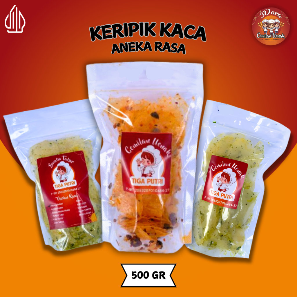 

KERIPIK KACA ANEKA RASA 500 GR 3 DARA