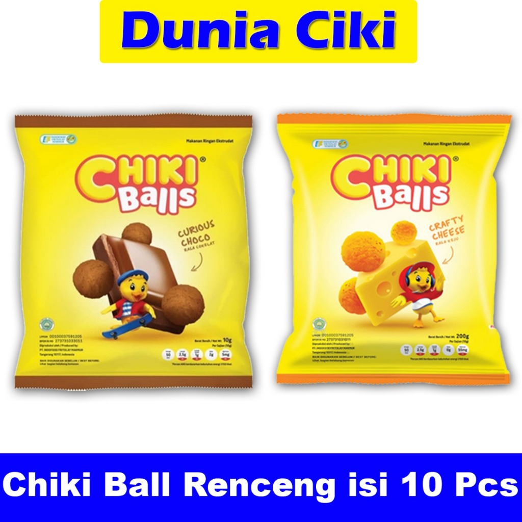 

DUNIA CIKI - Chiki Balls Rasa Coklat/Keju Isi 10 Pcs / CHIKI BALLS RENCENG ISI 10 / CIKI RENCENG