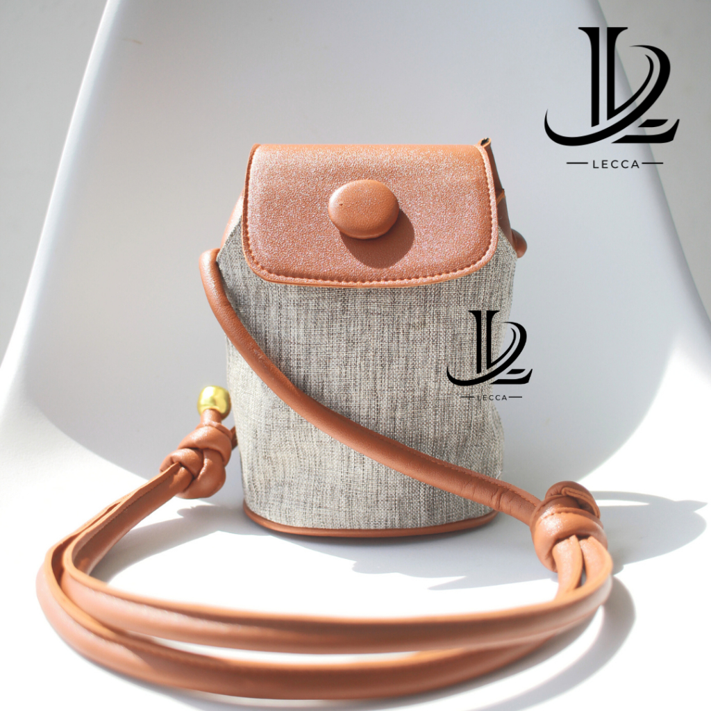 RK TAS HP SELEMPANG & BAHU WANITA FASHION RUBY BAG KANVAS KOMBI SNOW