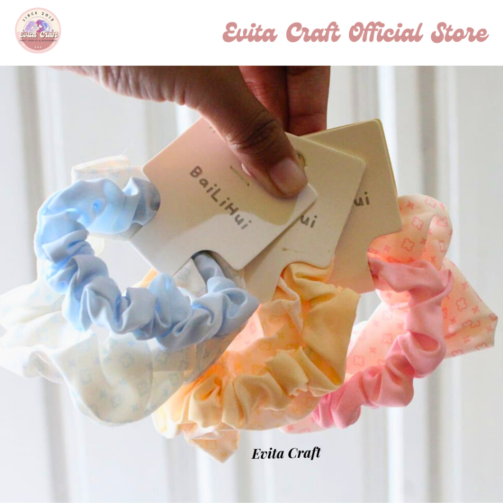 [1 SET] Ikat Rambut Korean Style / Ikat Rambut Scrunchie Korea / Scrunchie Motif EC008A