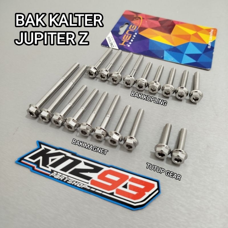 SET BUAT BAK KALTER KOPLING MAGNET TUTUP GEAR JUPITER Z MODEL 2 KUNCI HEXAGON PROBOLT STAINLESS HENG