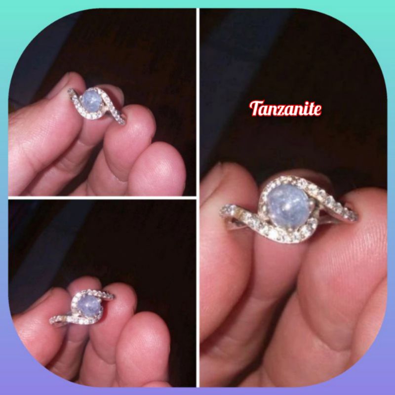 Cincin Wanita Blue Tanzanite Natural