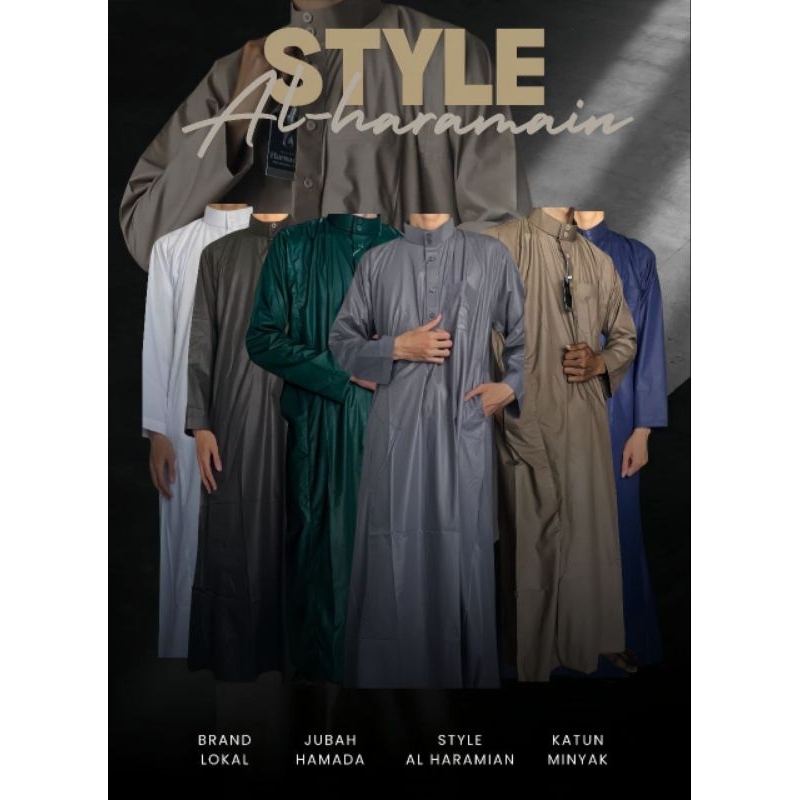 GAMIS JUBAH PRIA HAMADA STYLE AL HARAMAIN BAHAN KATUN MENGKILAT