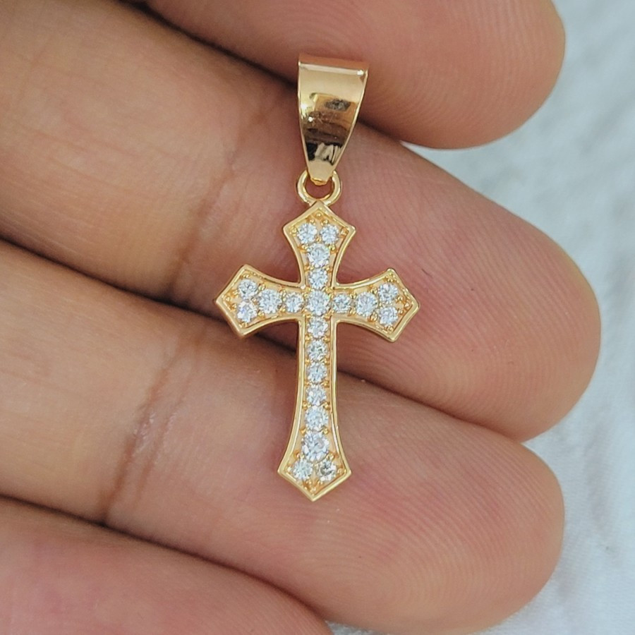liontin salib emas 70% 700 70 % cross variasi 20