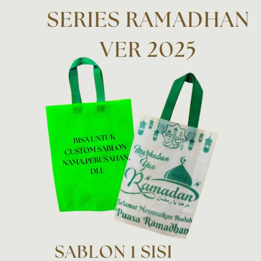 

1 LUSIN - Goodie Bag Handle Lipatan Samping edisi RAMADHAN VER 2025 UK 30X40X8 dan 38X45X8 HARGA PERLUSIN (ISI 12PCS)