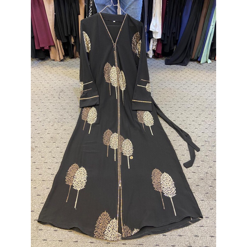 Abaya ori saudi semi bordir pasmina free