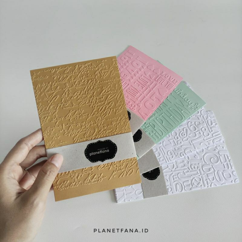 

planetfana • Kertas emboss motif tulisan