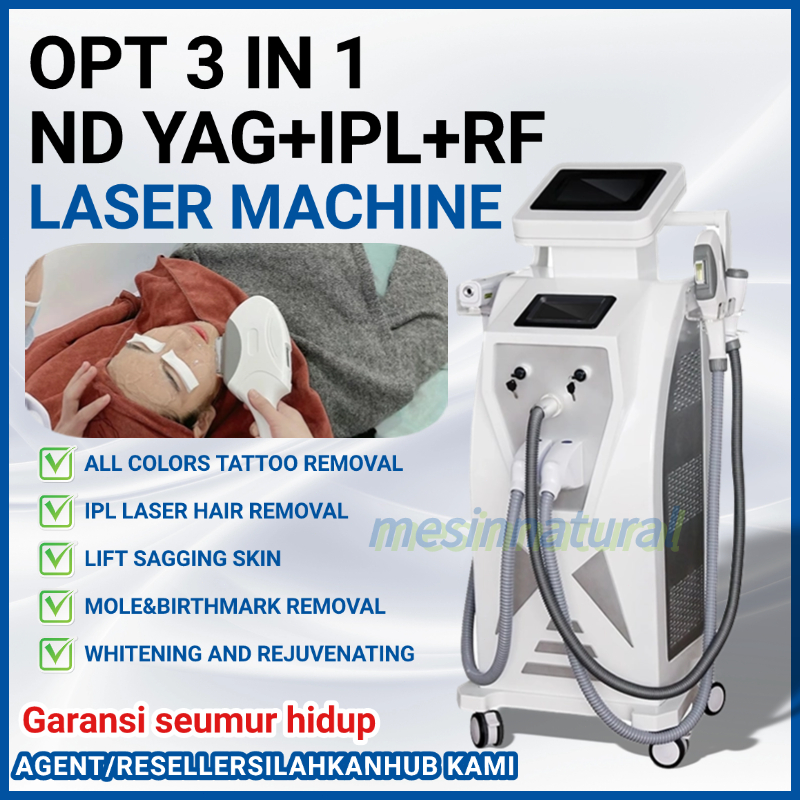 Multifungsi Ipl laser hair removal alat 3 in 1 RF+Pico laser black doll wajah hair removal permanent