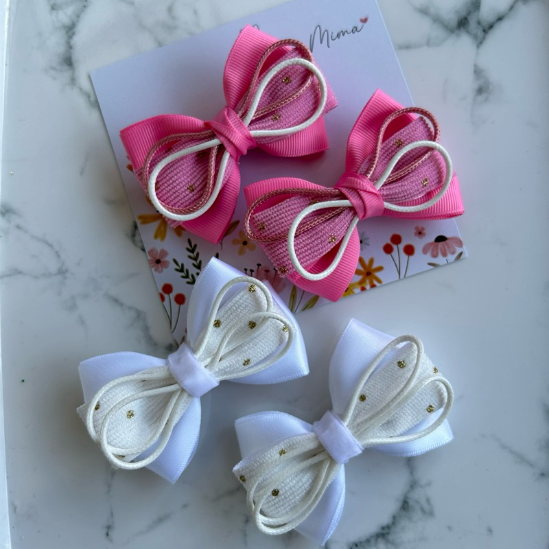 Pita Mima Pita Anak Perempuan Imlek Jepitan Rambut Cantik - Clips - Pita Imlek - Pita Putih