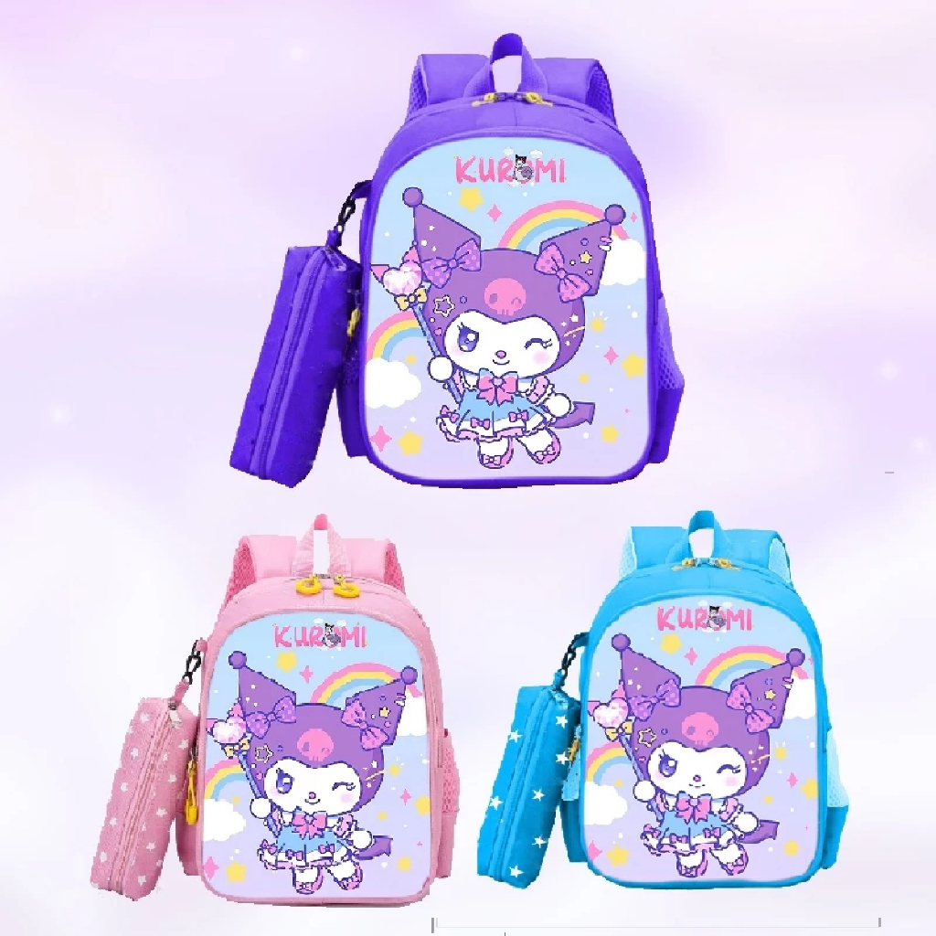 TAS ANAK SEKOLAH RANSEL KARAKTER KUROMI untuk anak PAUD, TK & SD Kelas 1-6