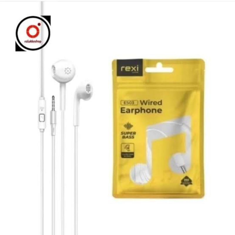 HEADSET KABEL REXI  ES03WIRED EARPHONE SUPERBASS