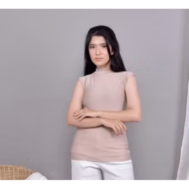 Manset Baju Tanpa Lengan, Manset Kutung /Turtleneck Bahan Jersey Premium