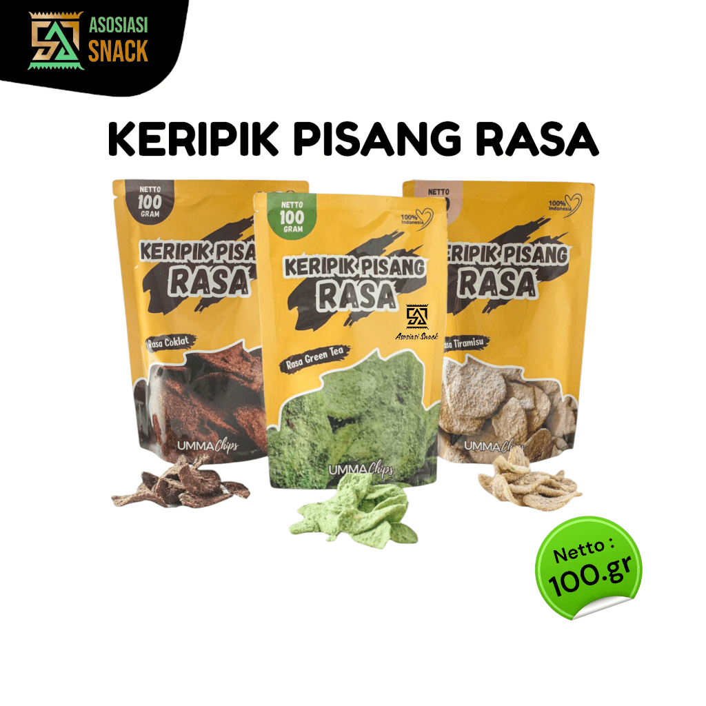 

KERIPIK PISANG RASA MELTE VANANA Cemilan Viral Varian rasa Coklat Keju Greentea Madu Tiramisu