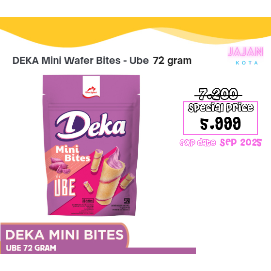 

Deka Mini Wafer Bites Ube 72 gram