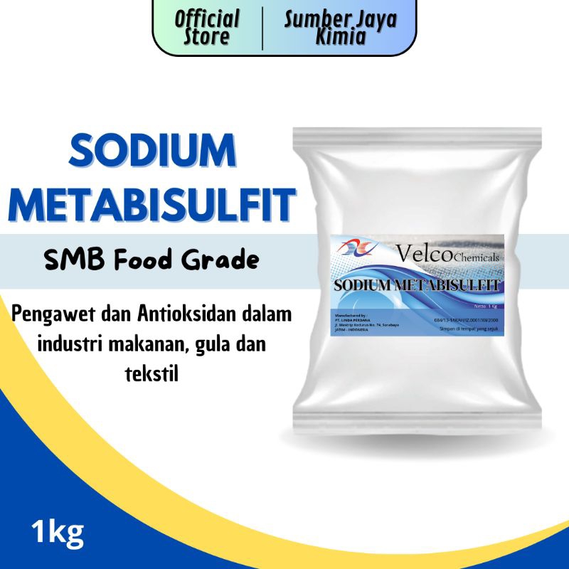 

VELCO Sodium Metabisulfite Food Grade/ Natrium Metabisulfat / SMS/ SMB metabisulfit 1Kg/ Meta-bisulfit/ Meta-bisulphite/ METABISULPHITE/ metabisulpit/ Metabisulfit